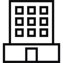 office building icon with outline style vector illustration